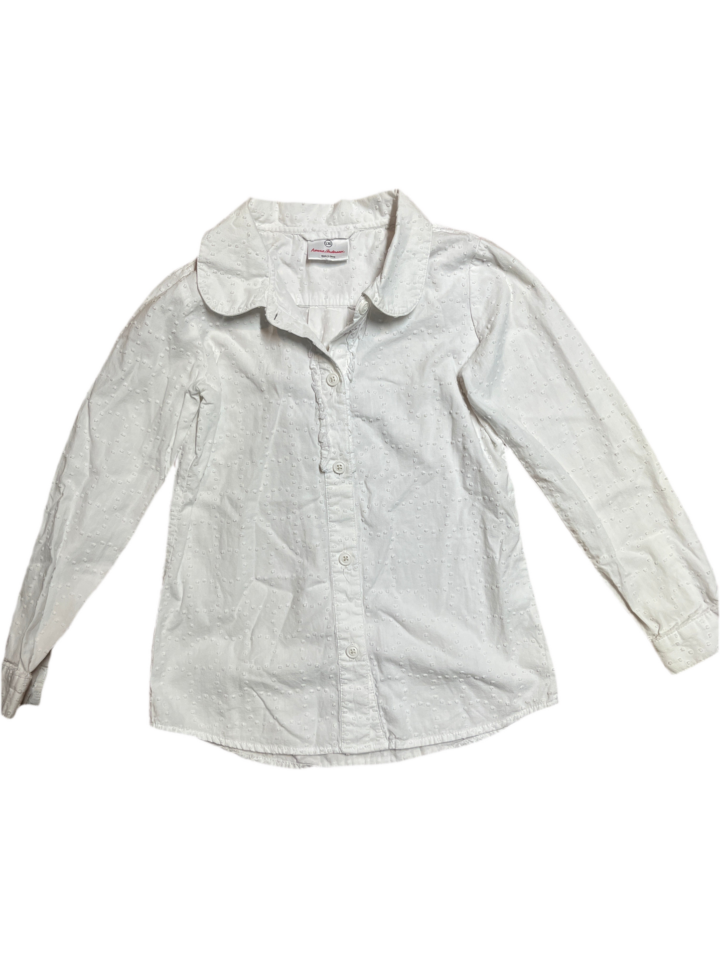 12 Hanna Anderson long sleeve white button up