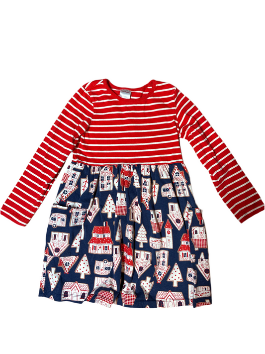 6-7 Hanna Andersson gingerbread house dress