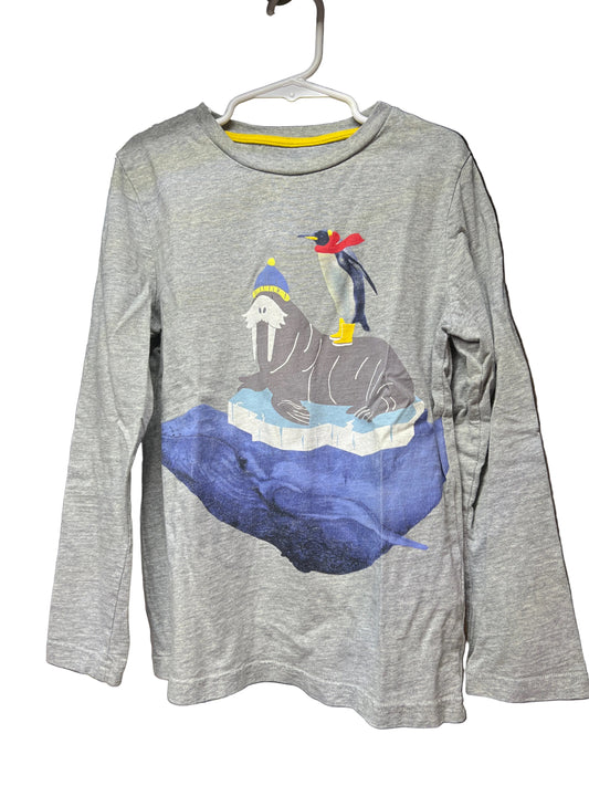 7-8 - MiniBoden arctic animals long sleeved tee