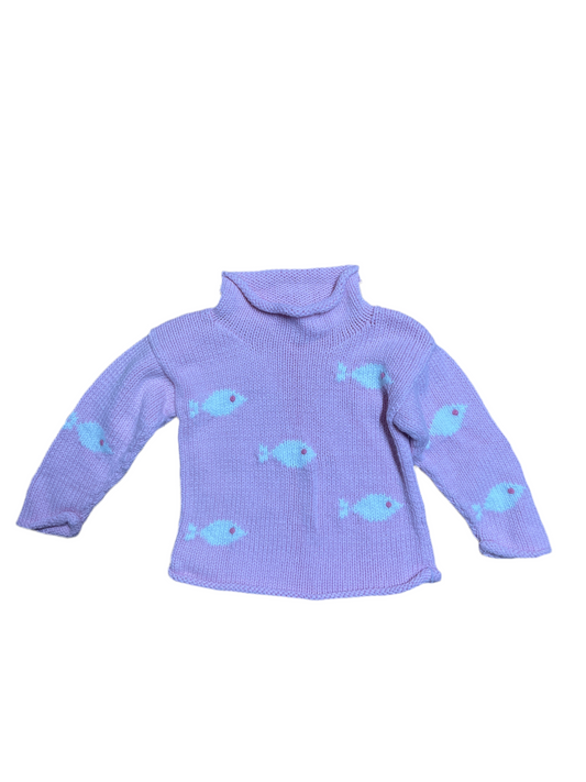 12 months pink fish sweater