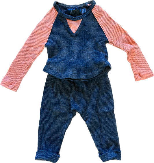 0-3mon - Troy James waffle knit outfit