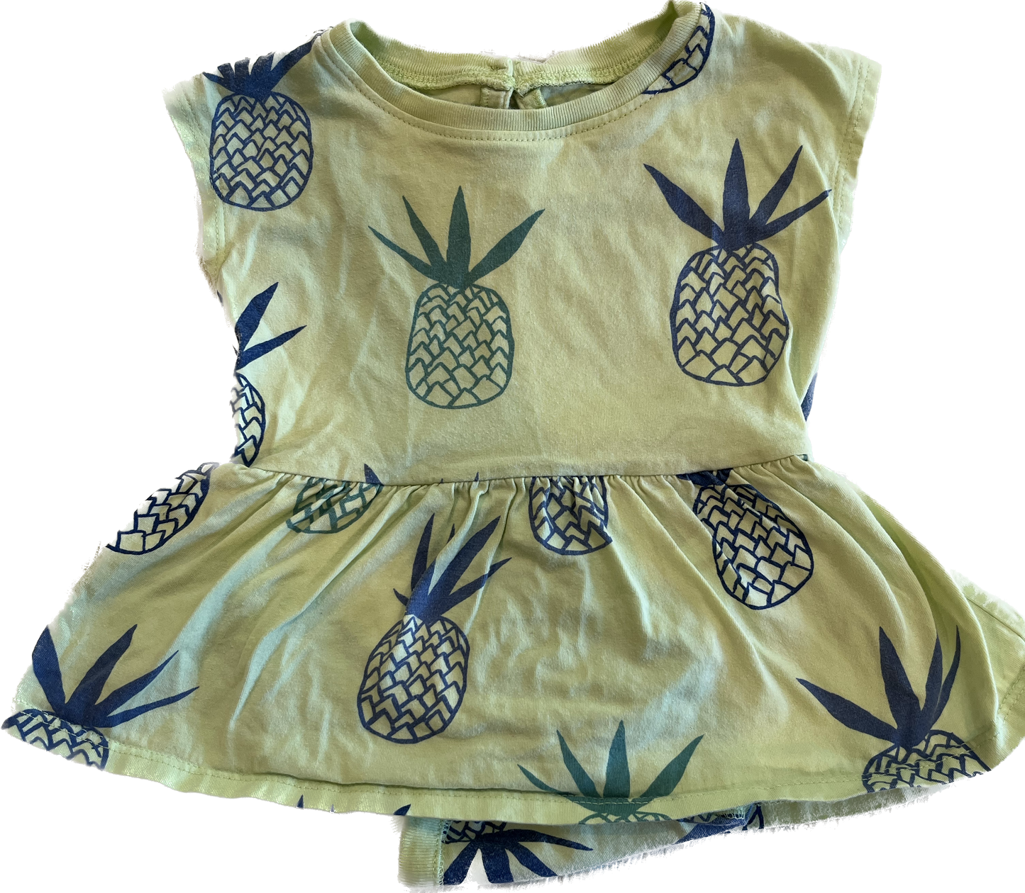 6-9 mo - Tea pineapple snap bottom outfit