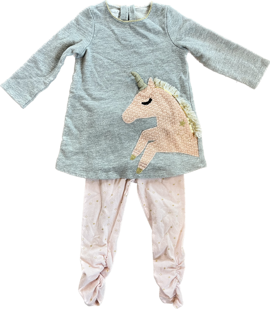12-18- Mud Pie unicorn shirt and pants