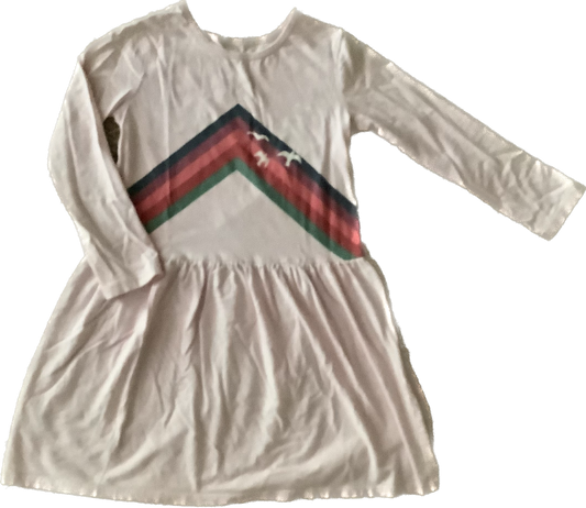 8-Tea pink sunset stripe skater dress