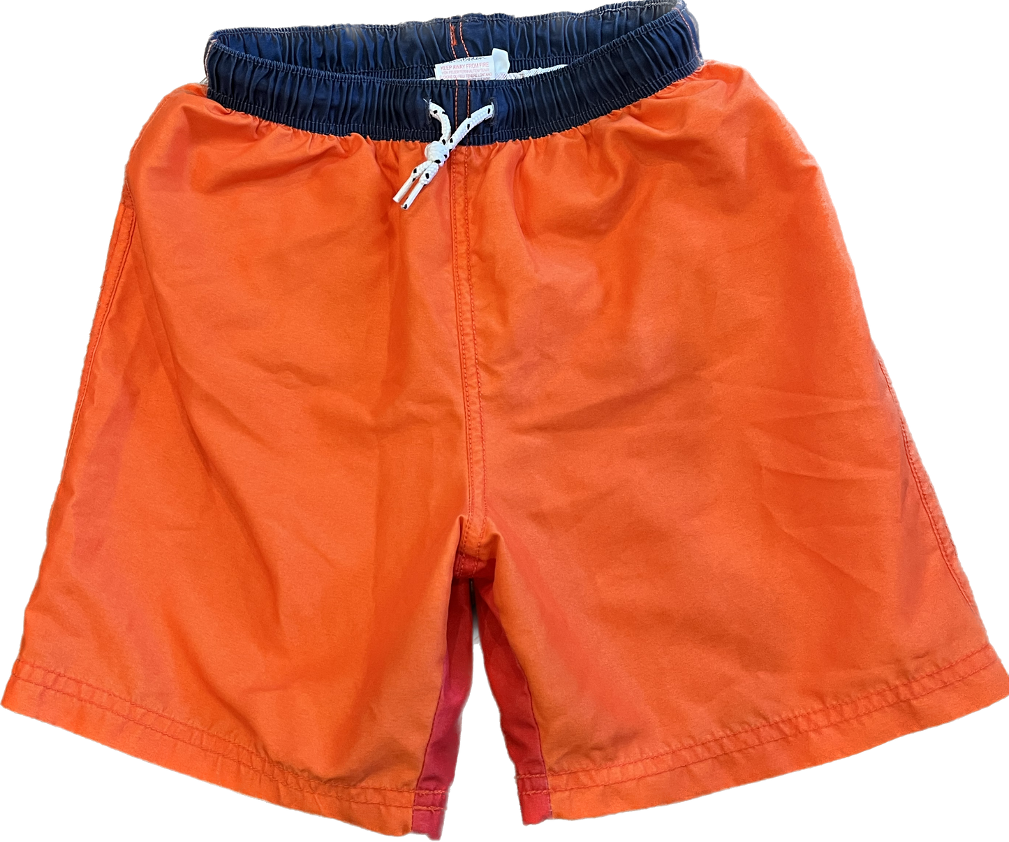 9-10 - MiniBoden orange swim trunk with tiger back