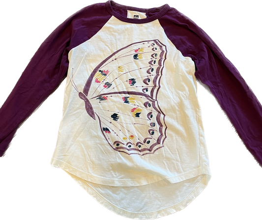 8- Tea long sleeve butterfly baseball t-shirt